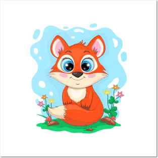 Little cartoon FOX. Posters and Art